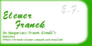 elemer franek business card